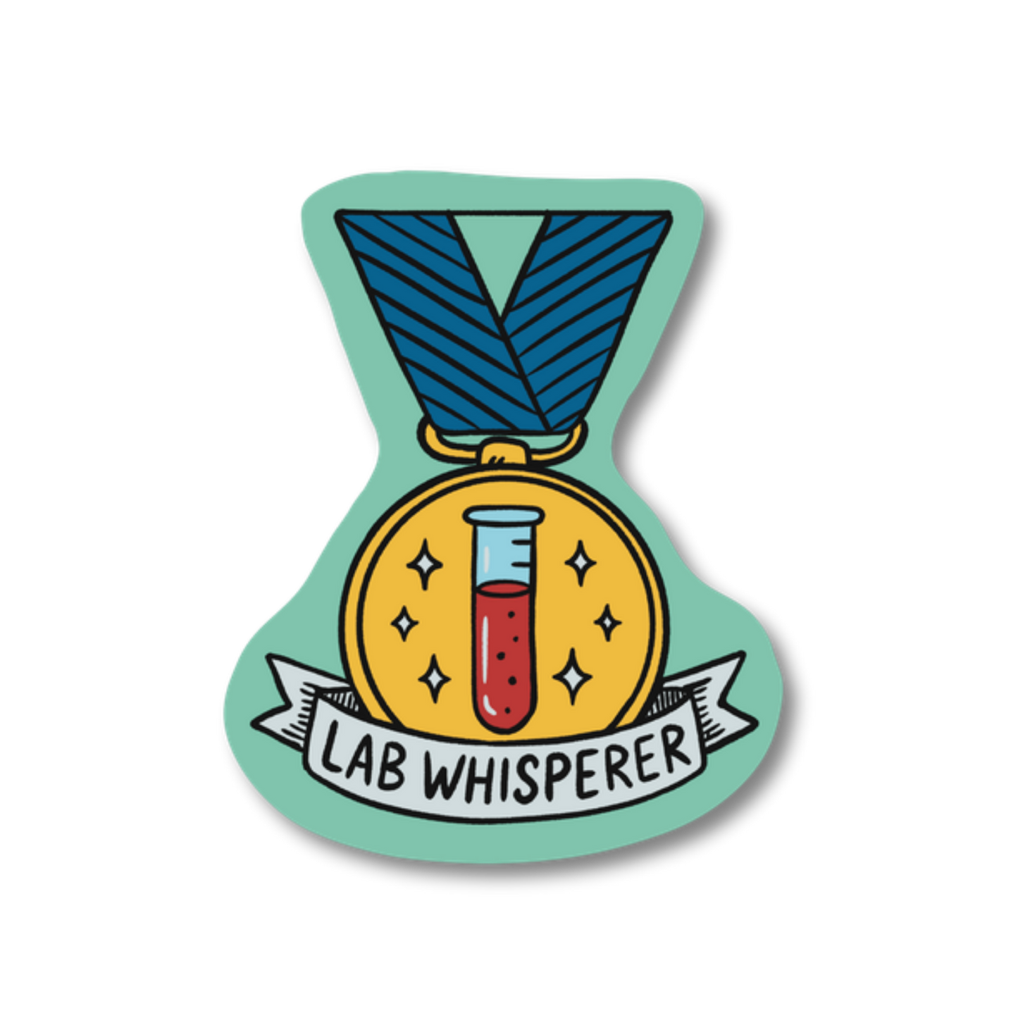 Lab Whisperer veterinary recognition award sticker on waterproof matte vinyl by Vet Culture Co