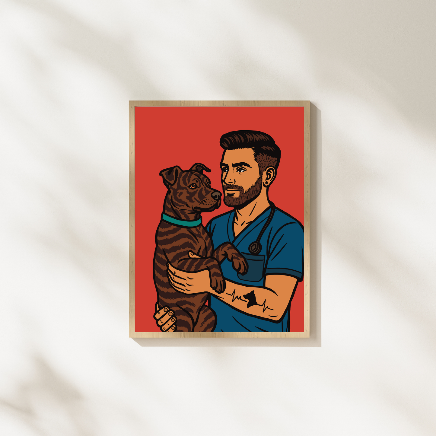 🐕🦺 🤎 Brindle Buddy Glow Fine Art Print