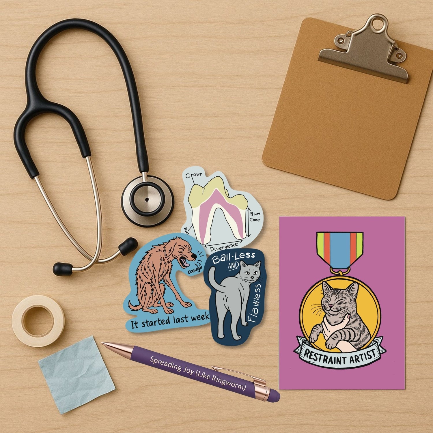 ✍️ Recognition Mini Bundle #1 (Notecard + Pen + 3 Stickers)