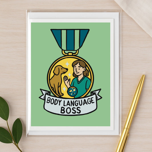 Body Language Boss – Veterinary Recognition Notecard – A2 Veterinary Notecard