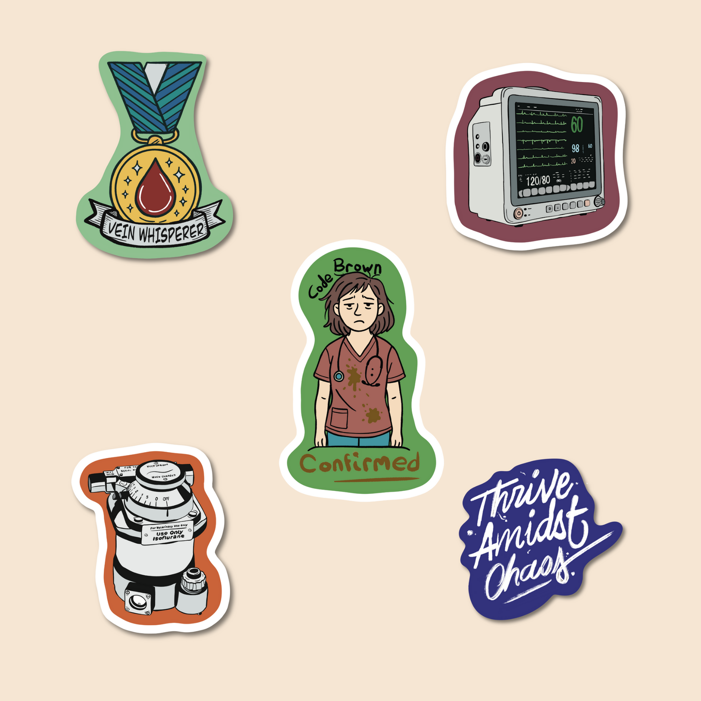 🐾 Veterinary Sticker Bundles – 5 or 10 Packs
