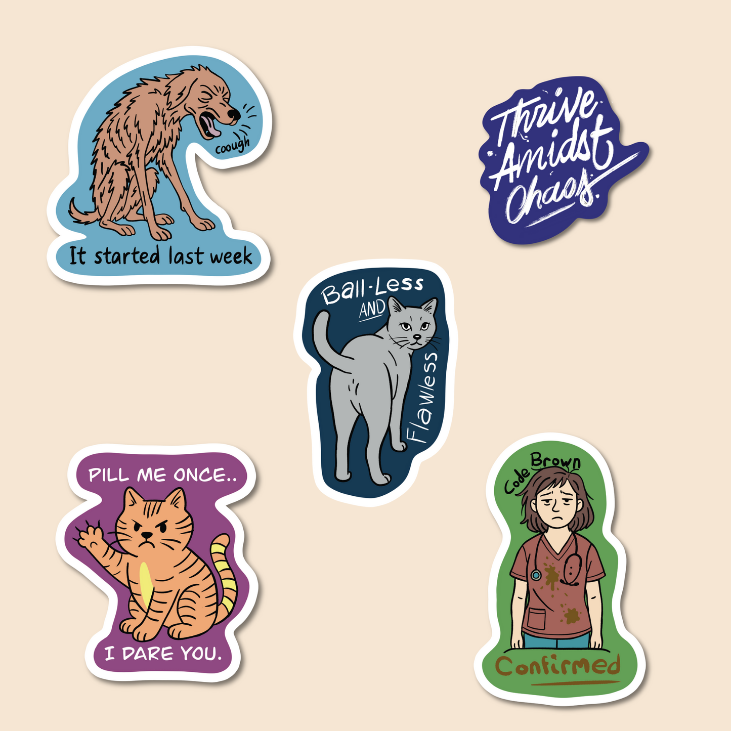 🐾 Veterinary Sticker Bundles – 5 or 10 Packs