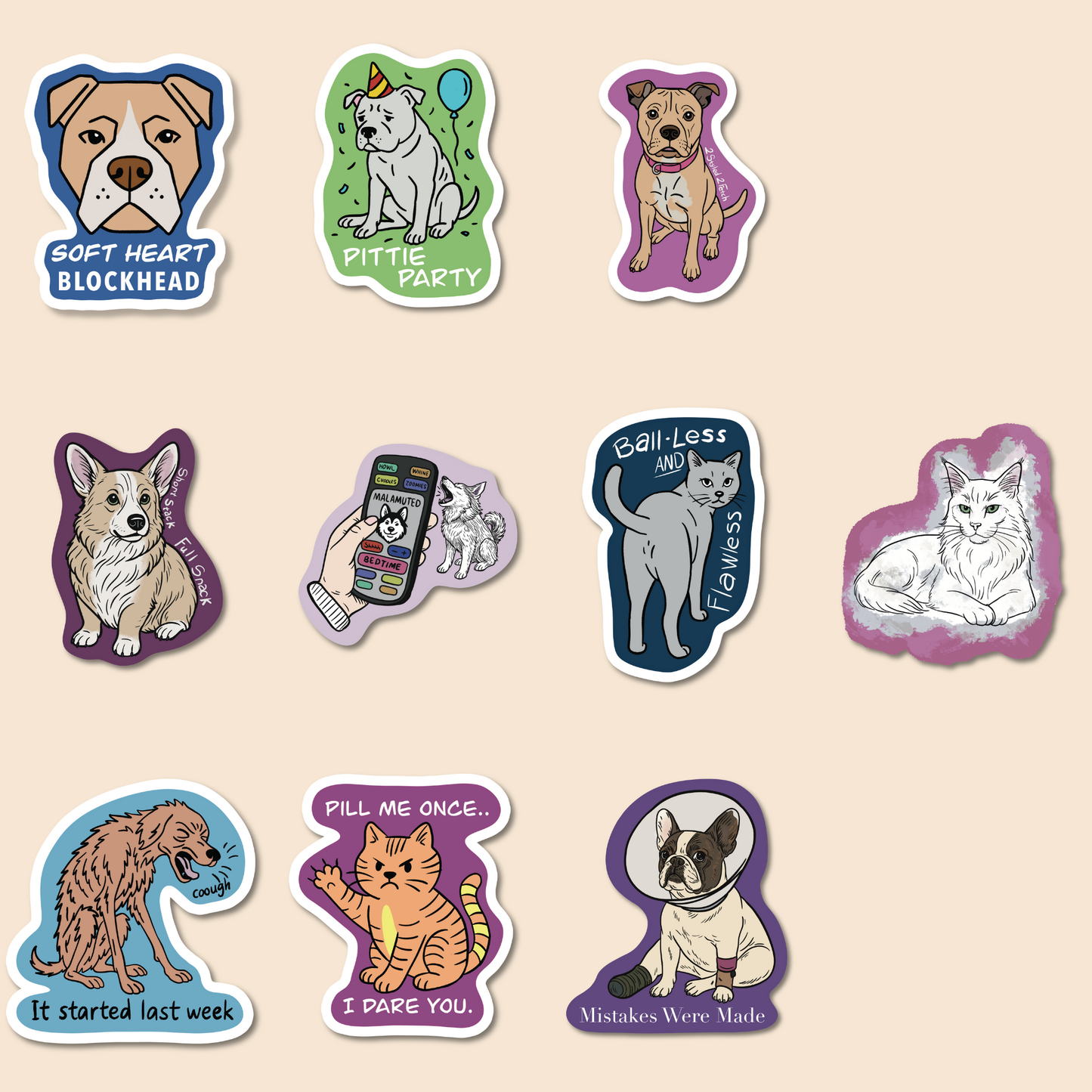 🐾 Veterinary Sticker Bundles – 5 or 10 Packs