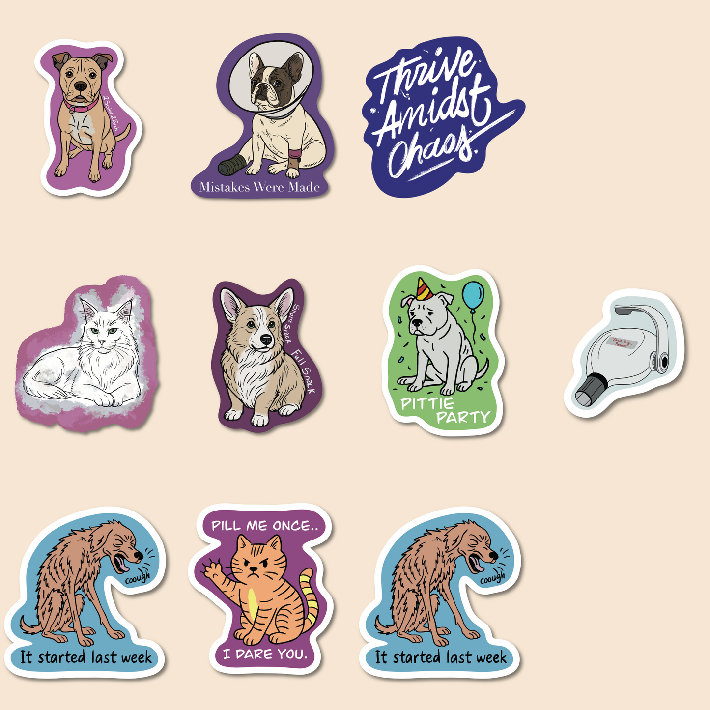 🐾 Veterinary Sticker Bundles – 5 or 10 Packs