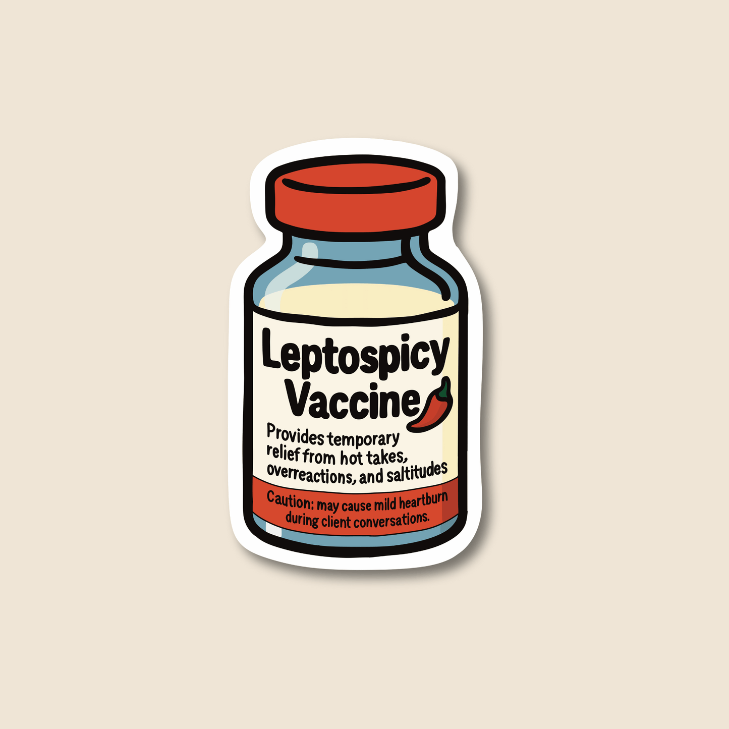 Leptospicy Vaccine – Funny Vet Sticker