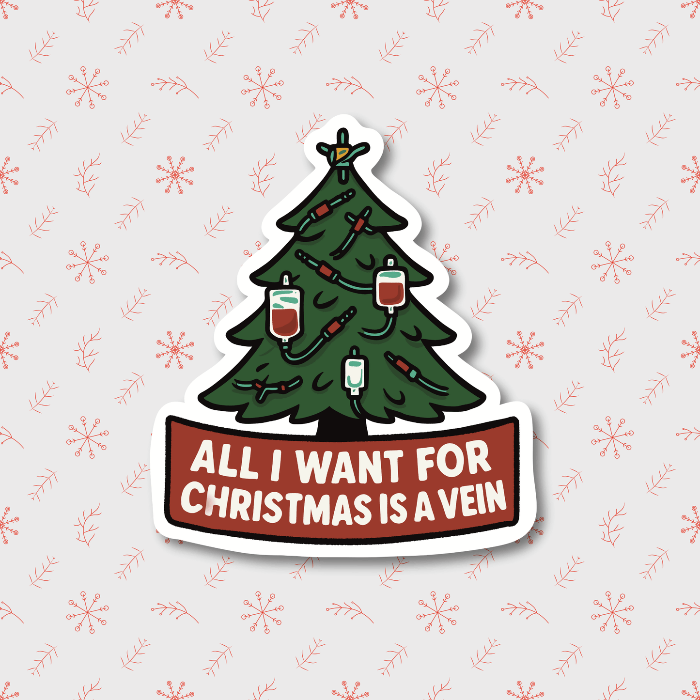 Holiday 3-Pack Sticker Set – Silent Night Chaotic Bite, Cookies & Metronidazole, All I Want for Christmas Is a Vein