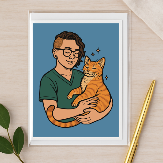📦 💊 🏅Vet Techs Deserve Medals Energy – A2 Veterinary Notecard