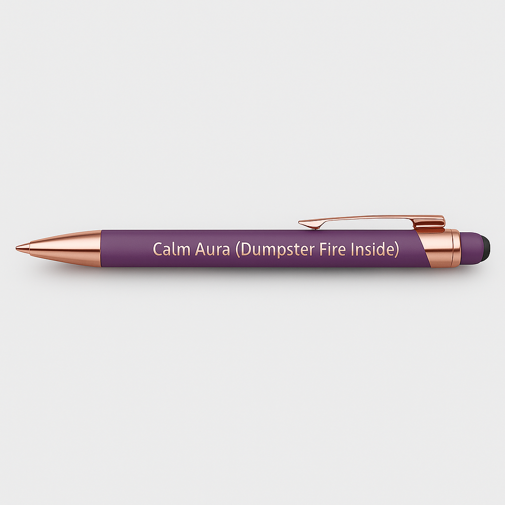 Funny Veterinary Pens – Laser-Engraved 3-Pack | Calm Aura, Spreading Joy & Professional Cat Wrangler