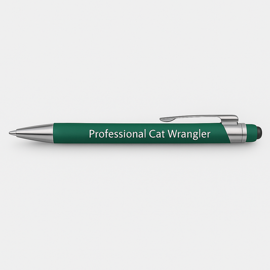 Professional Cat Wrangler – Green with Silver Accents Pen