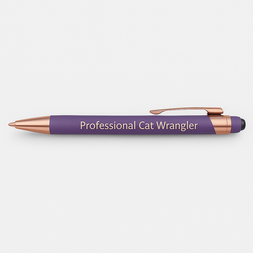 Funny Veterinary Pens – Laser-Engraved 3-Pack | Calm Aura, Spreading Joy & Professional Cat Wrangler