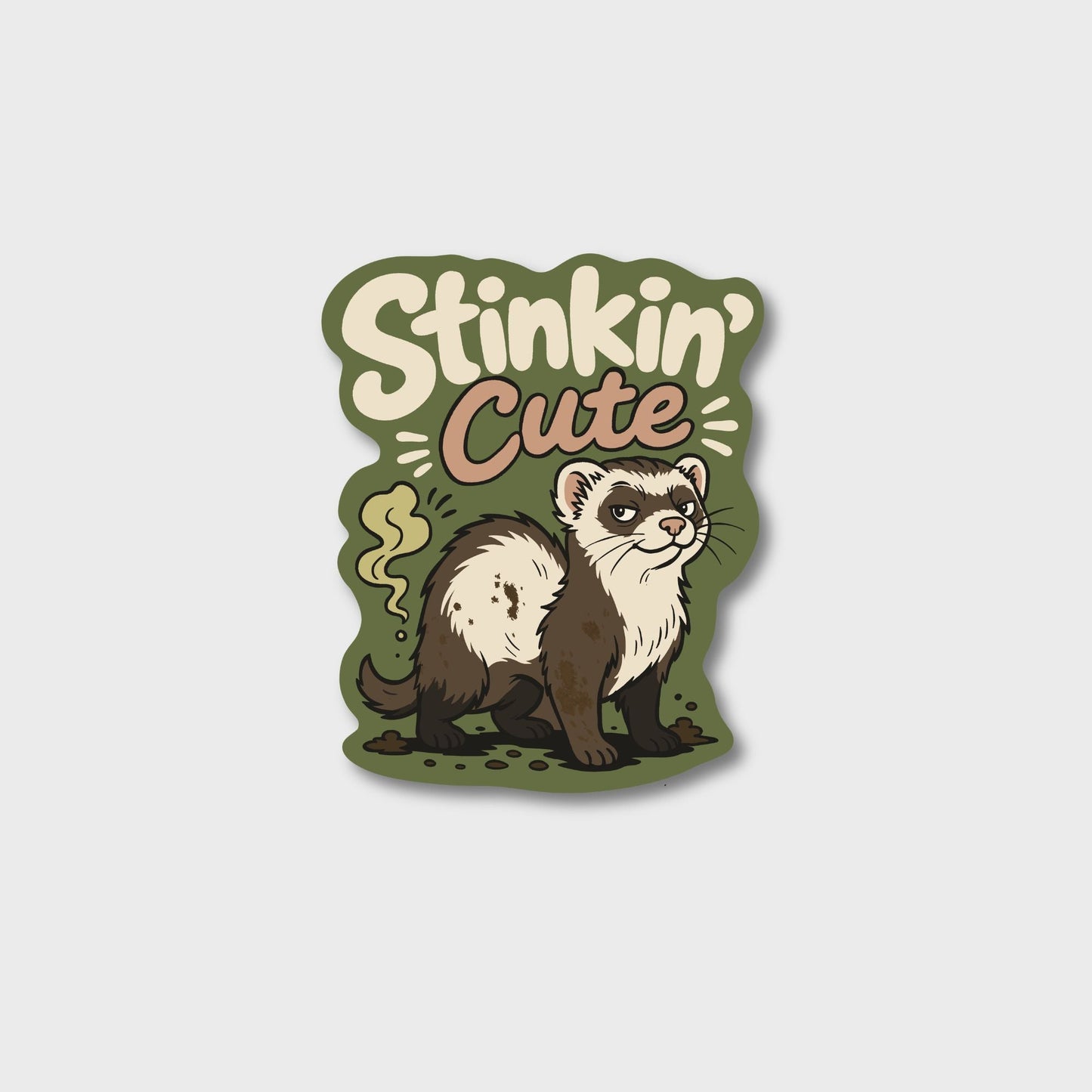 Stinkin' Cute Ferret funny veterinary sticker by Vet Culture Co