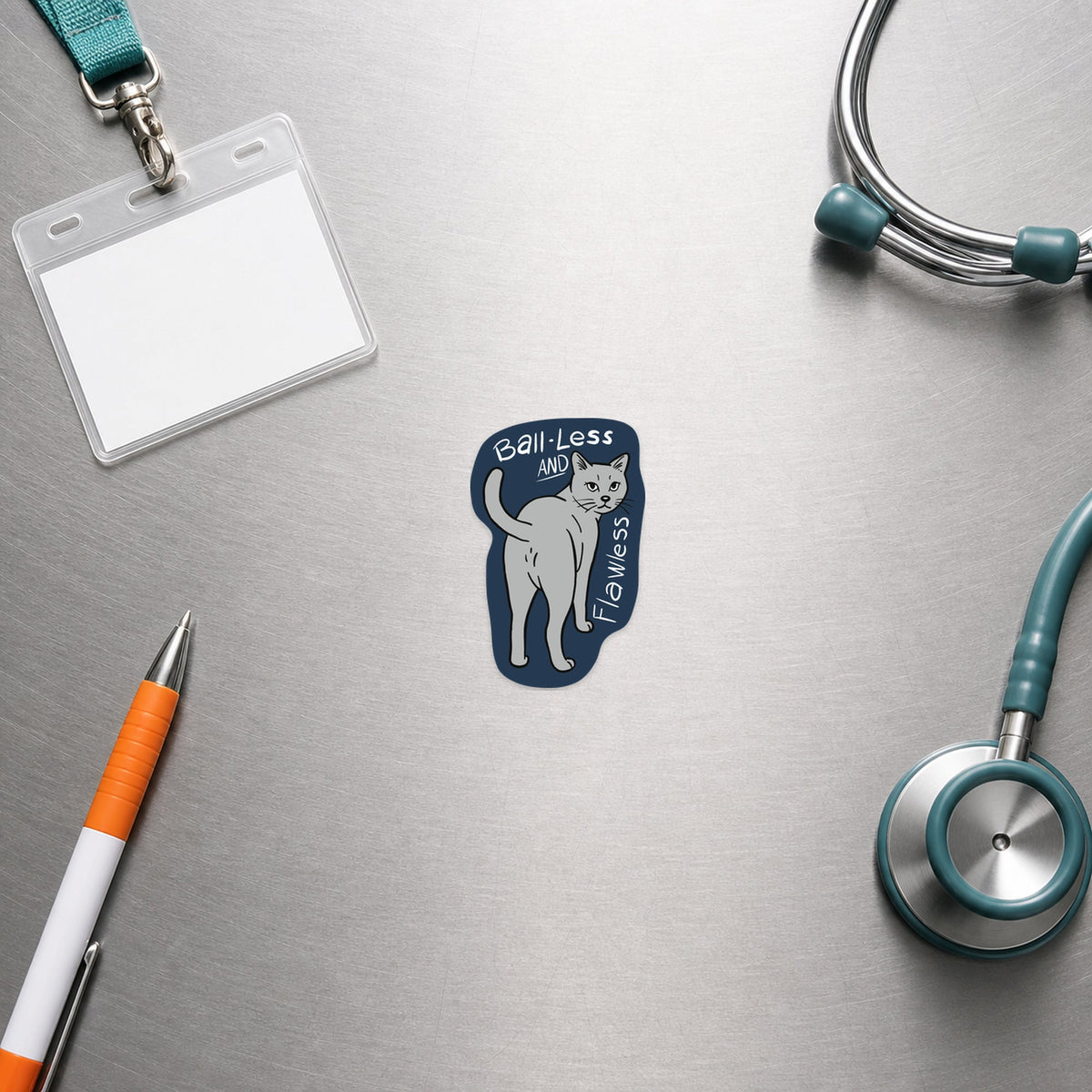 💊 Ball-Less And Flawless shown in a veterinary clinic flat lay