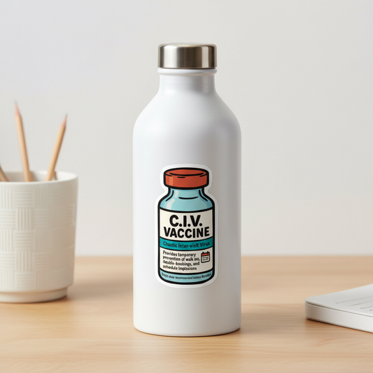 C.I.V. Vaccine – Funny Vet Sticker