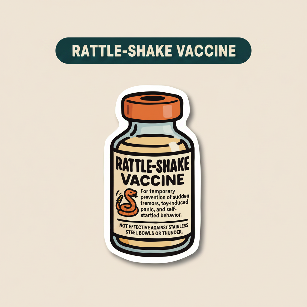 Rattle-Shake Vaccine – Funny Vet Sticker