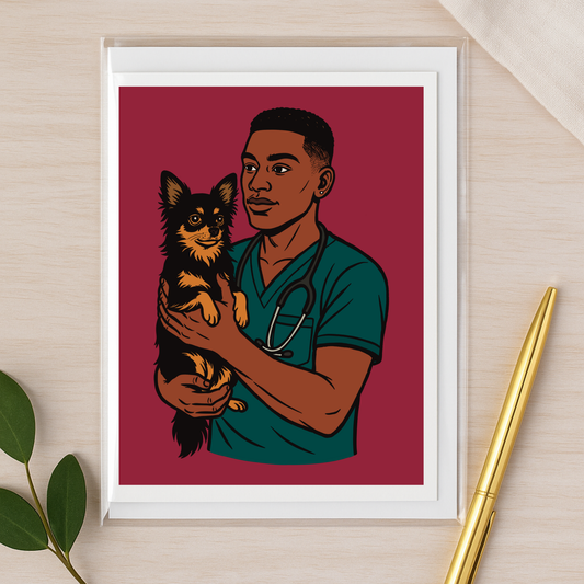 🐾 Small Dog, Big Energy🩺✨ – A2 Veterinary Notecard