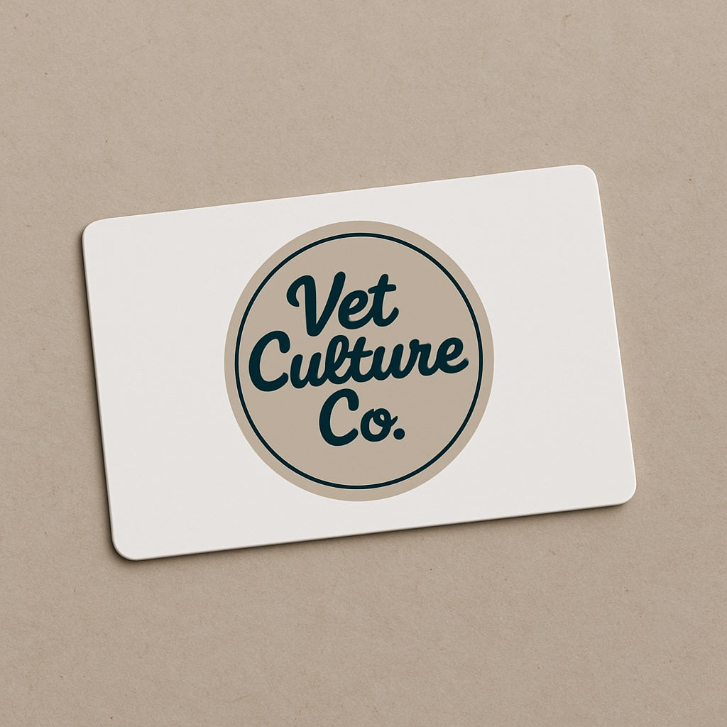 $15 Vet Culture Co. Gift Card veterinary notecard on premium cardstock by Vet Culture Co