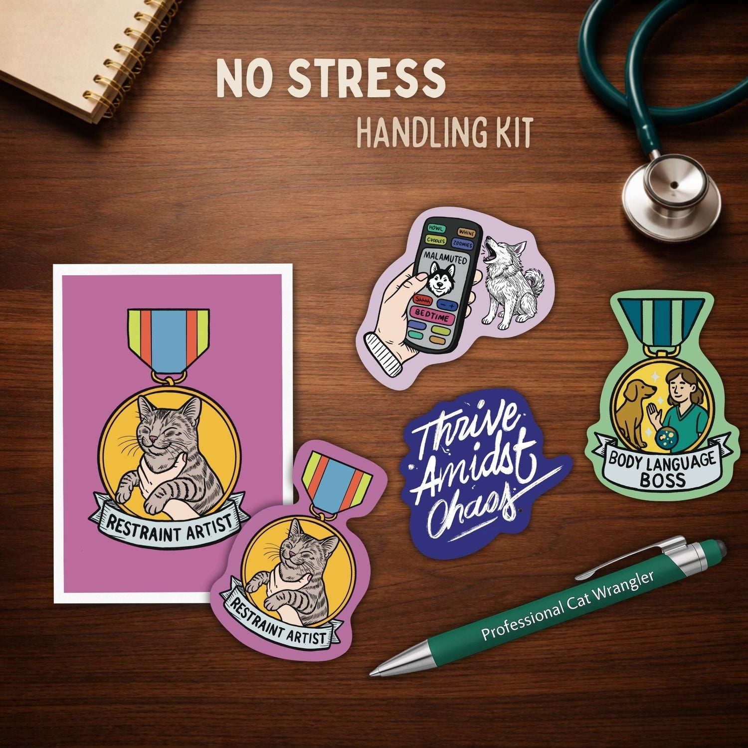 No Stress Handling Specialist Kit curated gift bundle for veterinary team members by Vet Culture Co
