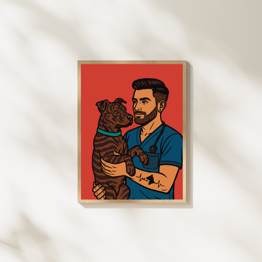 🐕‍🦺 🤎 Brindle Buddy Glow Fine Art Print