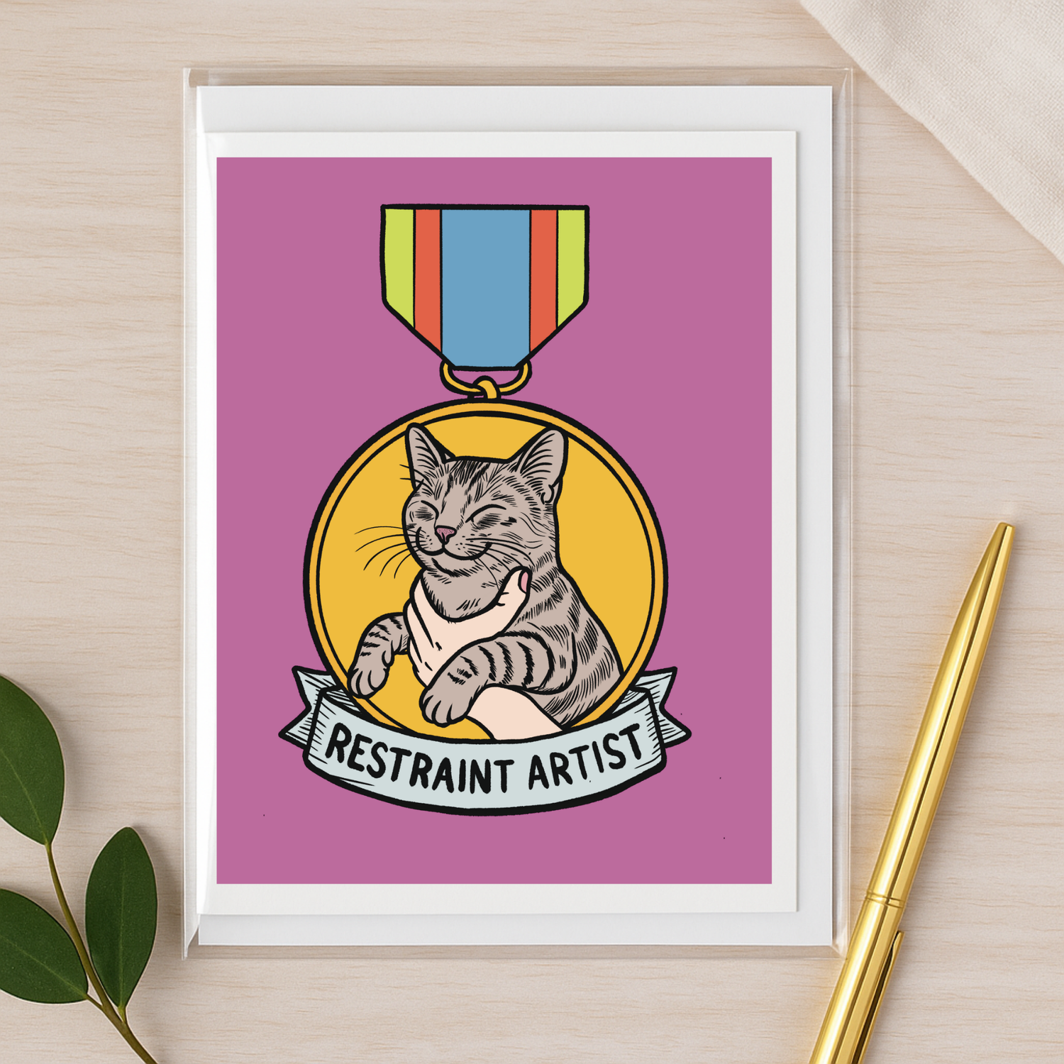 Veterinary Award Medal Notecards – Curated Variety Packs (4, 8, or 16 Designs) recognition notecard detail showing premium paper quality and medal design