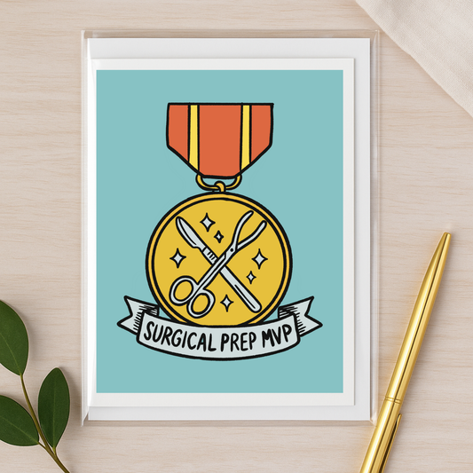 Surgical Prep MVP – Veterinary Recognition Notecard – A2 Veterinary Notecard