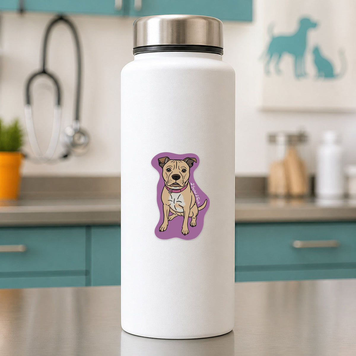 😂 2 Styled 2 Fetch shown on a white clinic water bottle