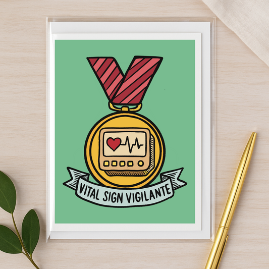 Vital Sign Vigilante – Veterinary Recognition Notecard – A2 Veterinary Notecard