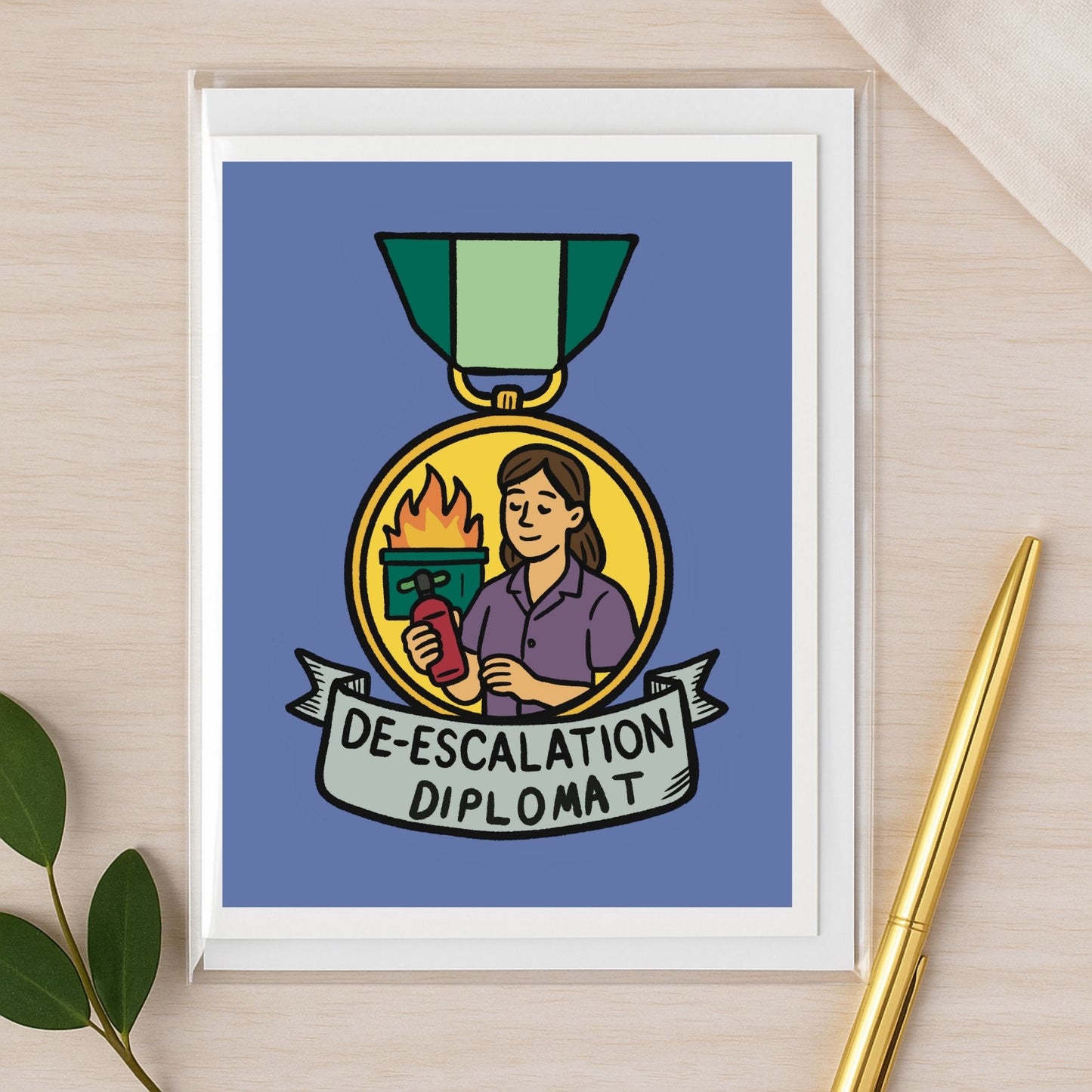 De-Escalation Diplomat – Veterinary Recognition Notecard – A2 Veterinary Notecard