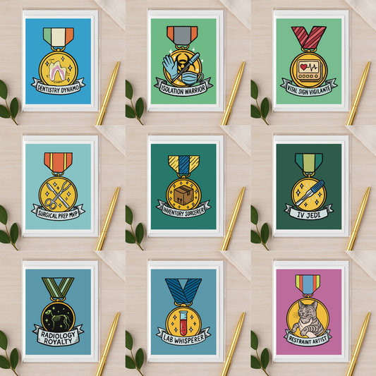 Award Medal Notecard Set – 10 Designs That Get Vet Life