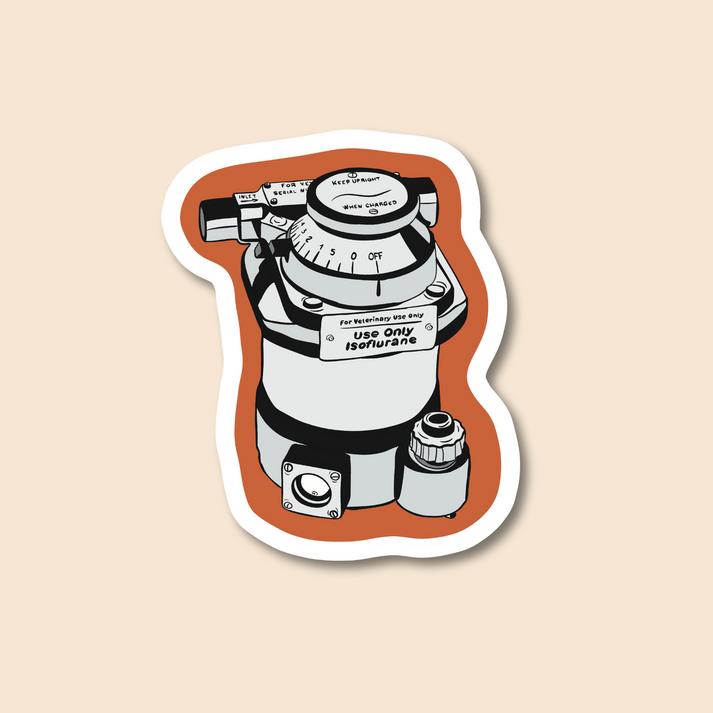 Isoflurane Vaporizer Anesthesia Sticker | VCC – Vet Culture Co.