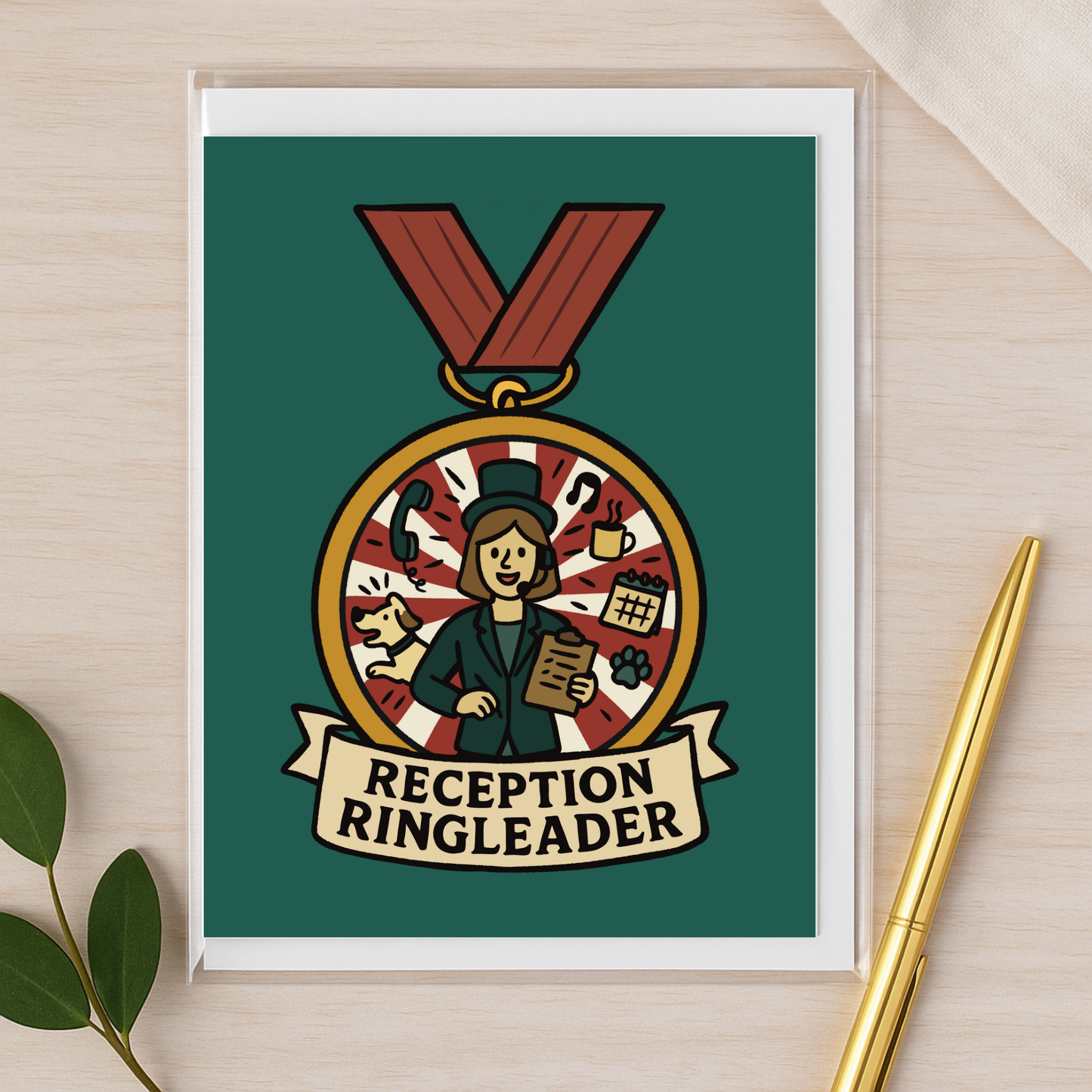 Reception Ringleader – A2 Veterinary Notecard