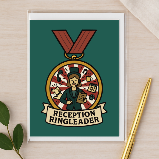 Reception Ringleader – A2 Veterinary Notecard