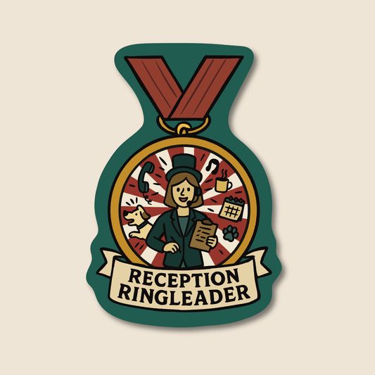 Reception Ringleader – Funny Veterinary Award Sticker