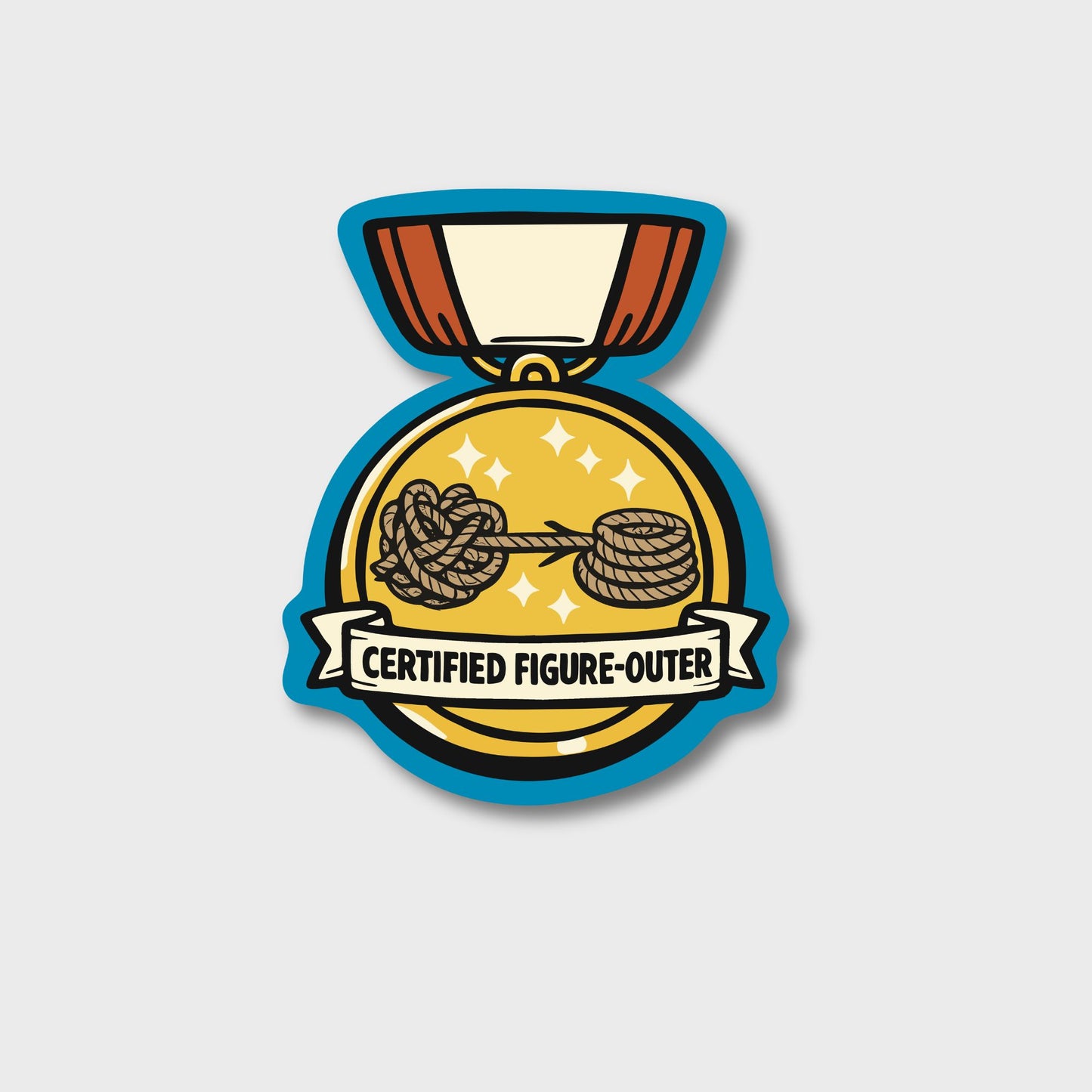 Certified Figure-Outer award medal veterinary sticker on waterproof matte vinyl by Vet Culture Co