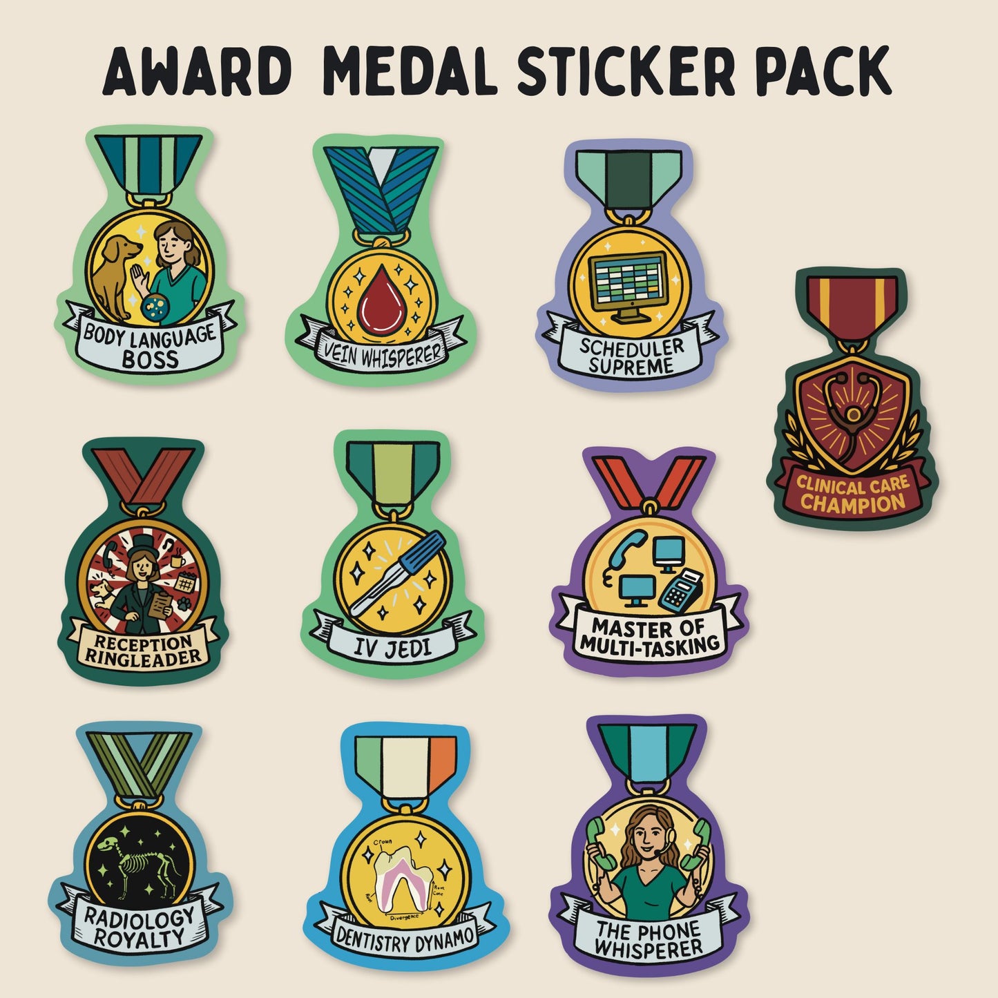 Award Medal Sticker Pack – Complete Series (10 Stickers)