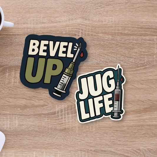 💉 The Stick Shift Set – Bevel Up + Jug Life Vet Stickers