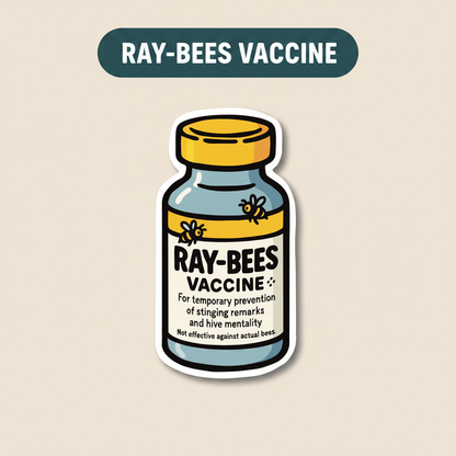 Ray-Bees Vaccine – Funny Vet Sticker