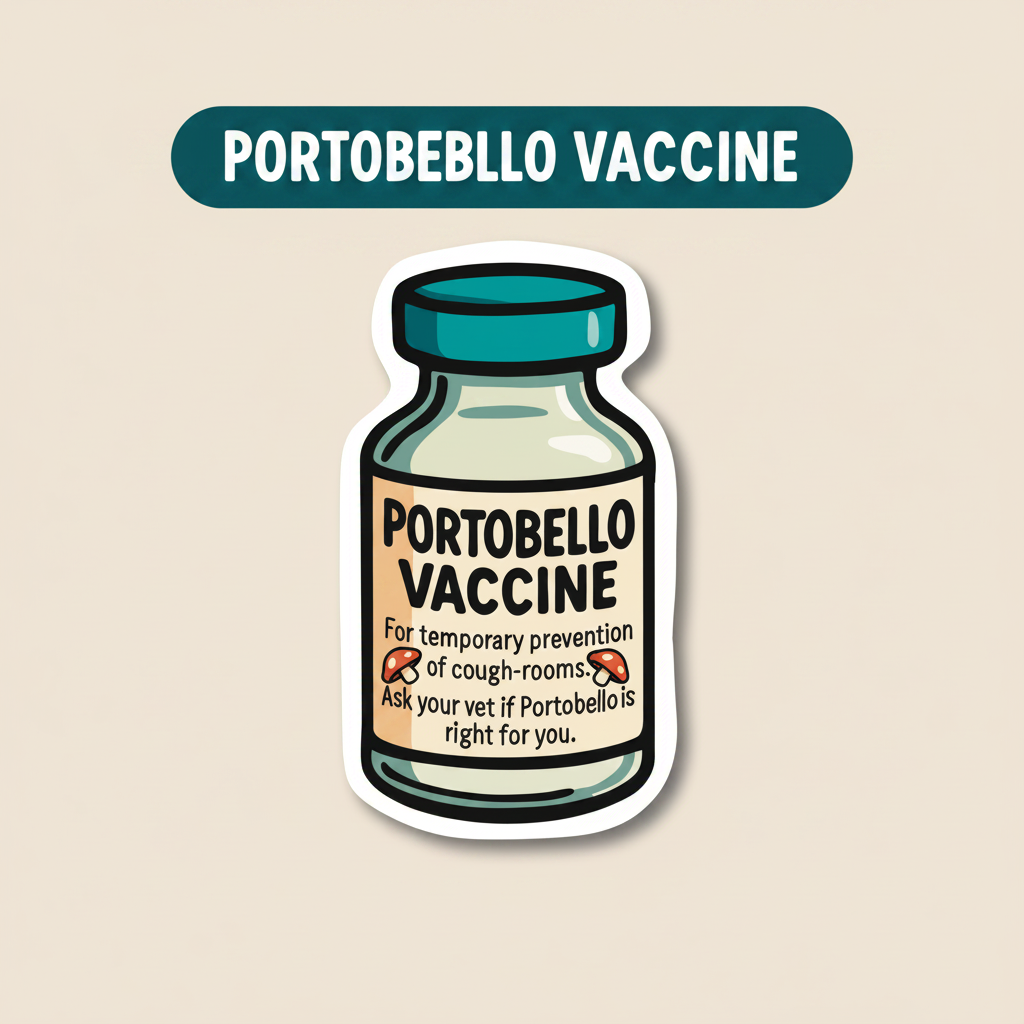 Portobello Vaccine – Funny Vet Sticker