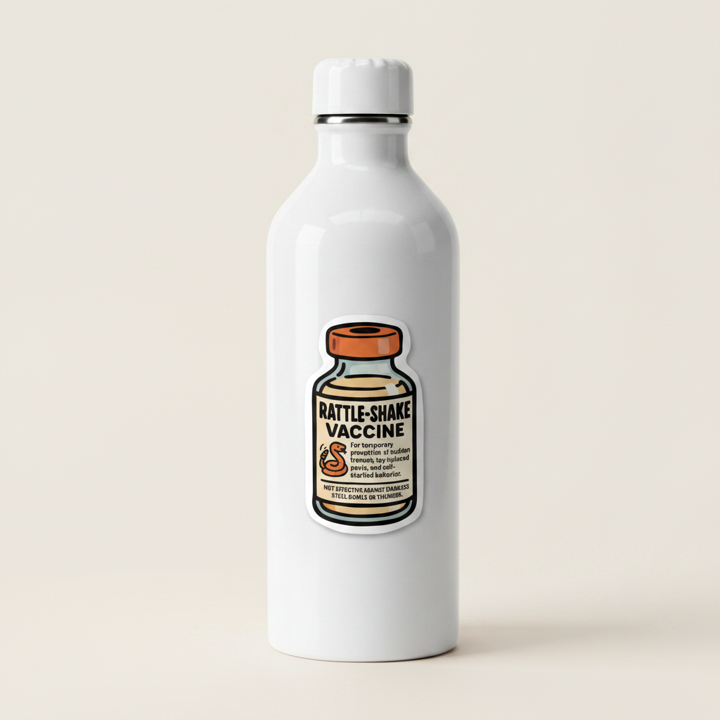 Rattle-Shake Vaccine – Funny Vet Sticker