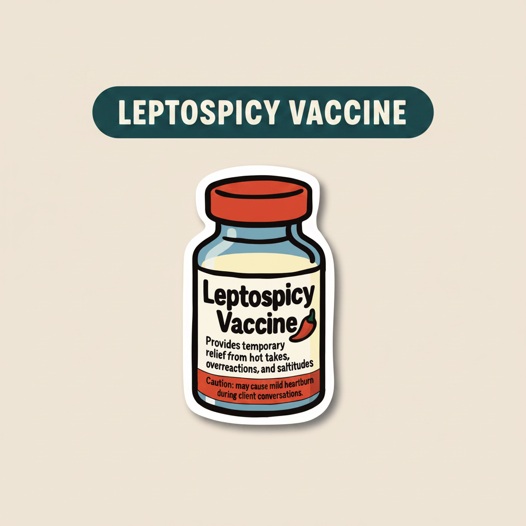 Leptospicy Vaccine – Funny Vet Sticker