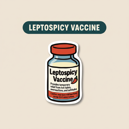 Leptospicy Vaccine – Funny Vet Sticker