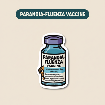 Paranoia-Fluenza Vaccine – Funny Vet Sticker