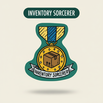 Inventory Sorcerer veterinary award medal sticker title card by Vet Culture Co