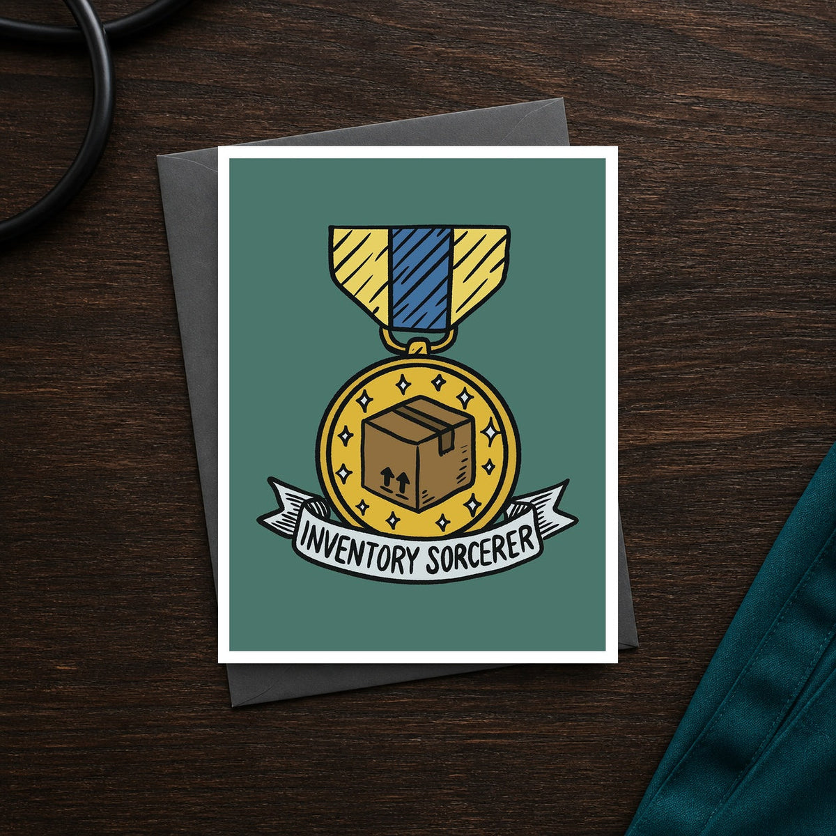 Inventory Sorcerer A2 veterinary recognition notecard front on a dark clinic desk