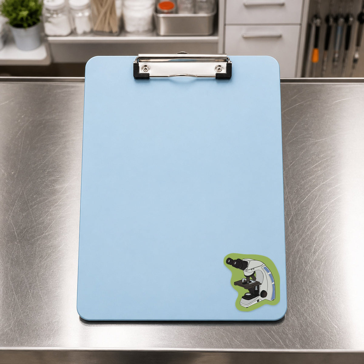 🔬 Microscope – Lab Life shown on a blue treatment clipboard