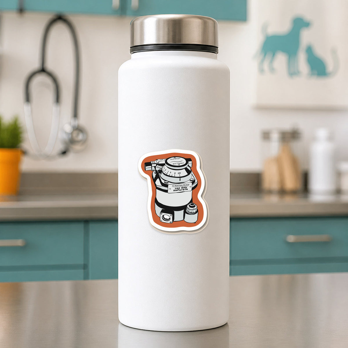 🐶 Anesthesia Techs Know: It'S All About The Iso shown on a white clinic water bottle