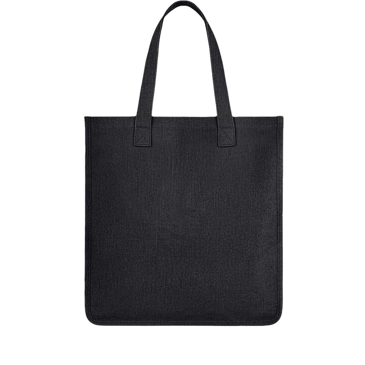 Thrive Amidst Chaos hemp market tote plain back view in Black
