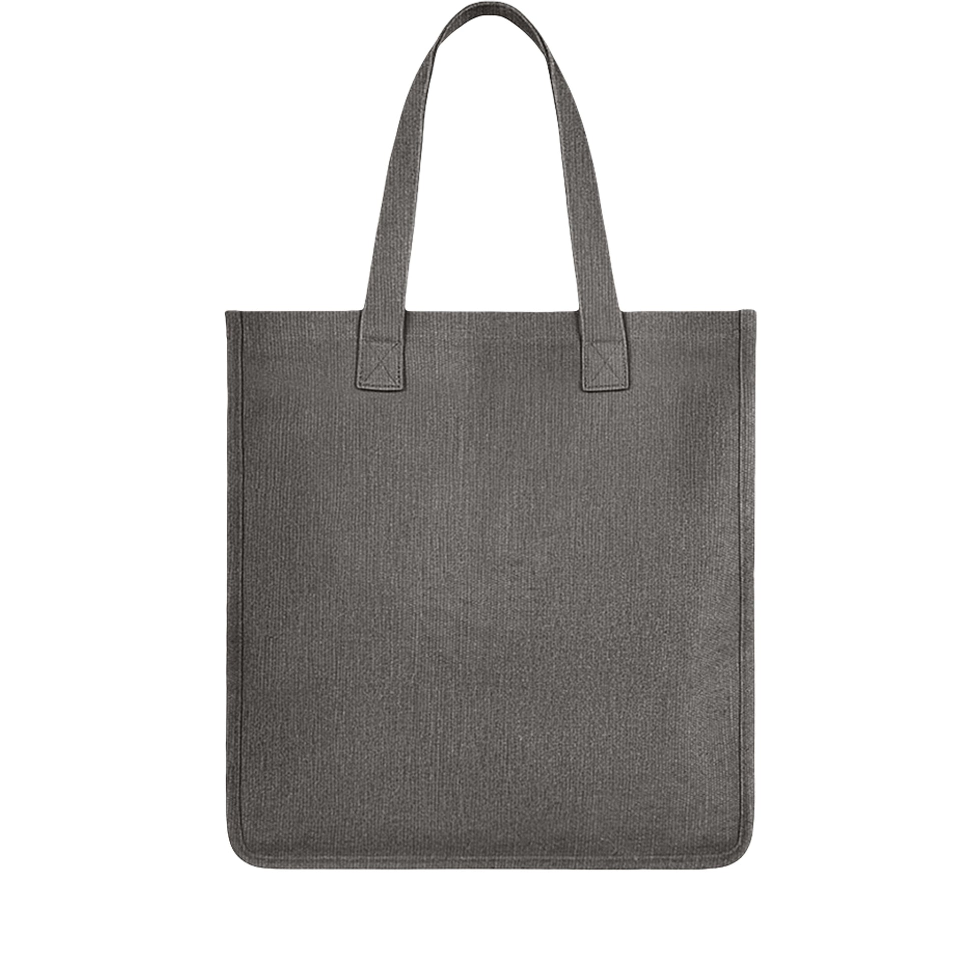 Thrive Amidst Chaos hemp market tote plain back view in Charcoal