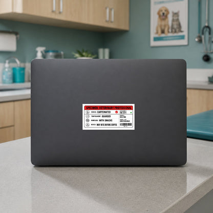 🧪 Specimen: Veterinary Professional – Large Format Vet Lab Sticker shown on a veterinary clinic laptop
