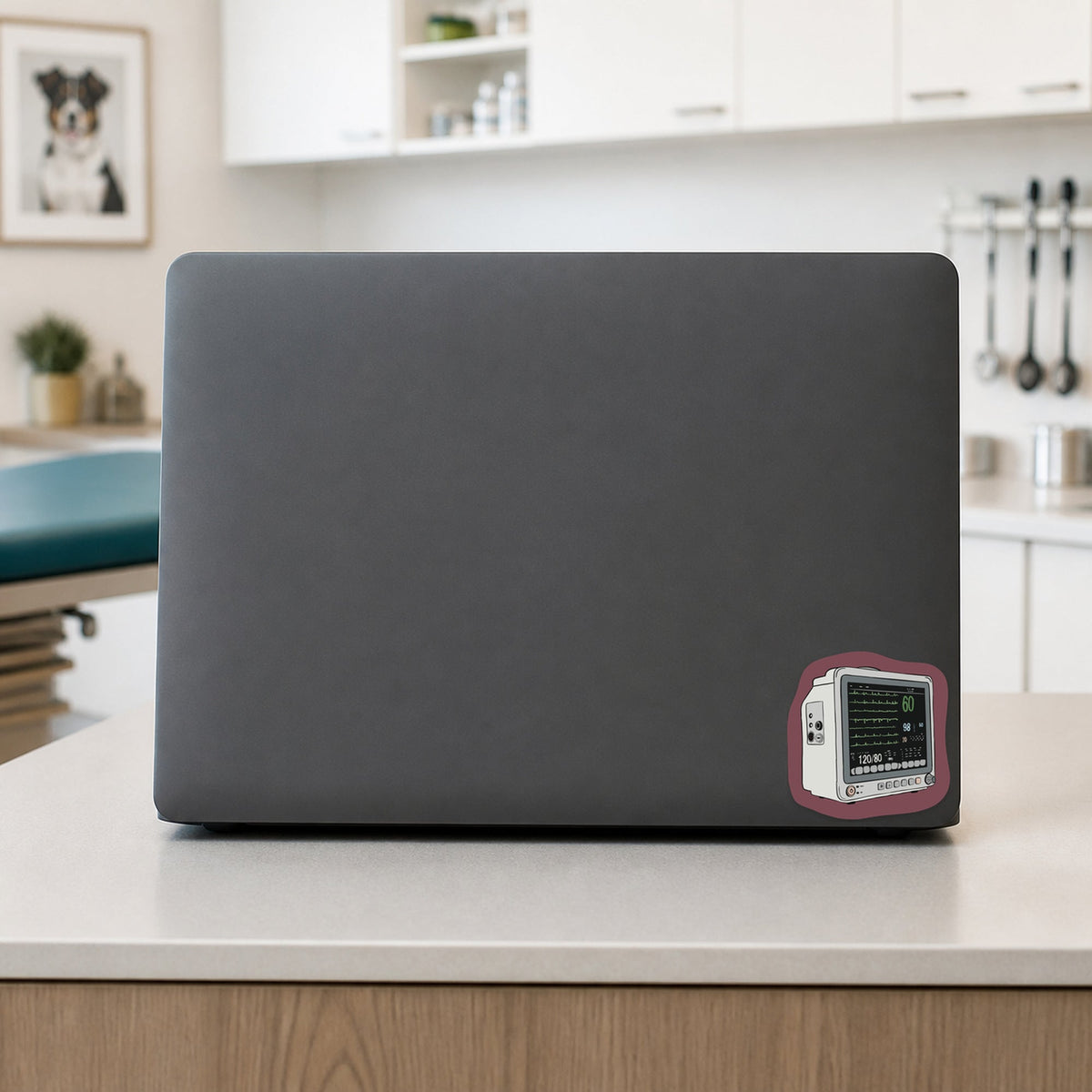 😎 Veterinary Anesthesia Machine shown on a veterinary clinic laptop