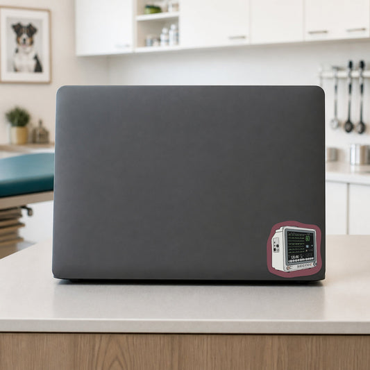 😎 Veterinary Anesthesia Machine shown on a veterinary clinic laptop